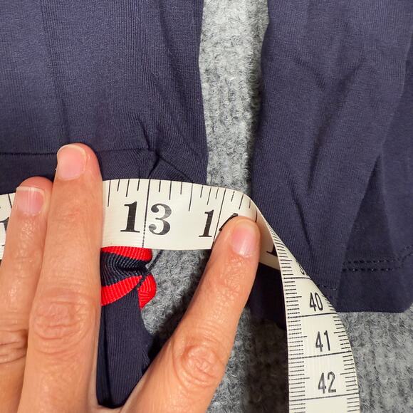 Boden Sz 4 Isla Jersey Jumpsuit Black Red Tie Waist Wide Leg V Neck 3/4 Sleeves - Picture 11 of 13